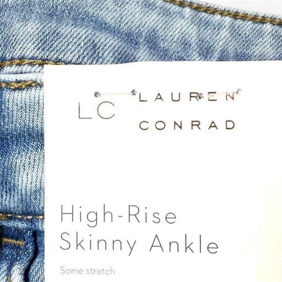 LC Lauren Conrad Womens High Rise Light Wash 5 Pocket Skinny Jeans Sz 8 New - Picture 4 of 6